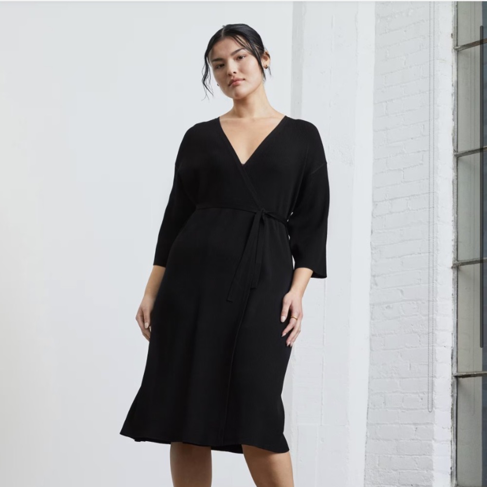 Everlane Ribbed MIDI Wrap Dress